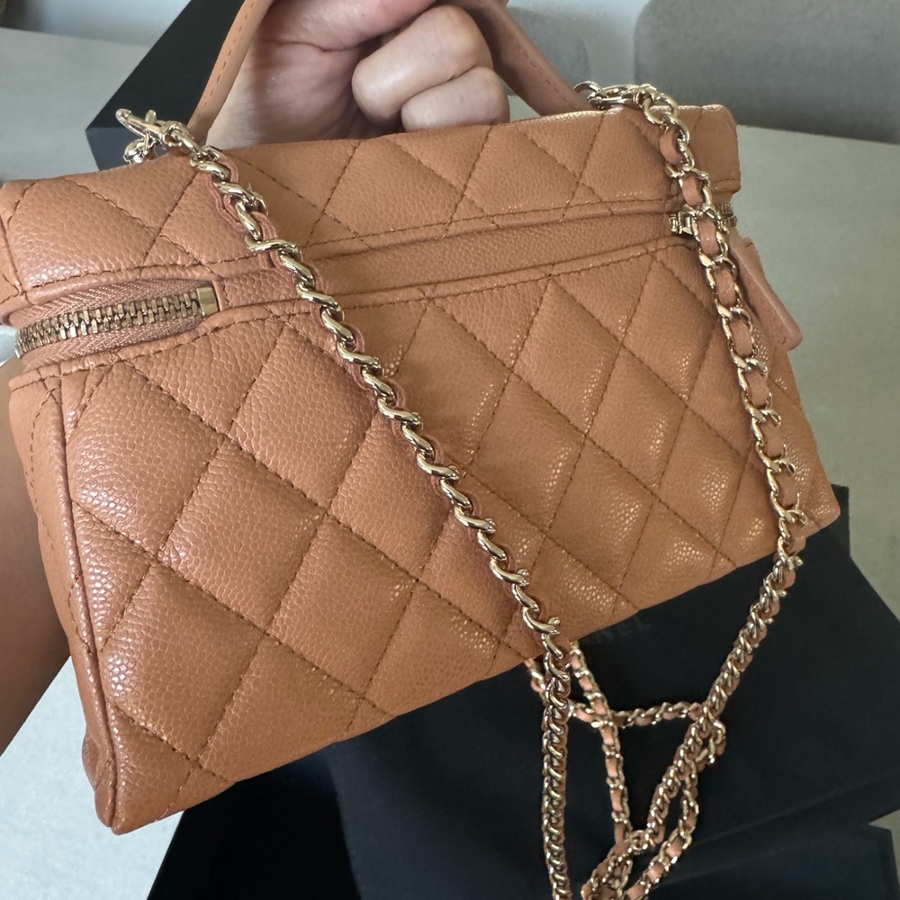Chanel Dark Beige Quilted Vanity  Bag - Picture 9 of 10